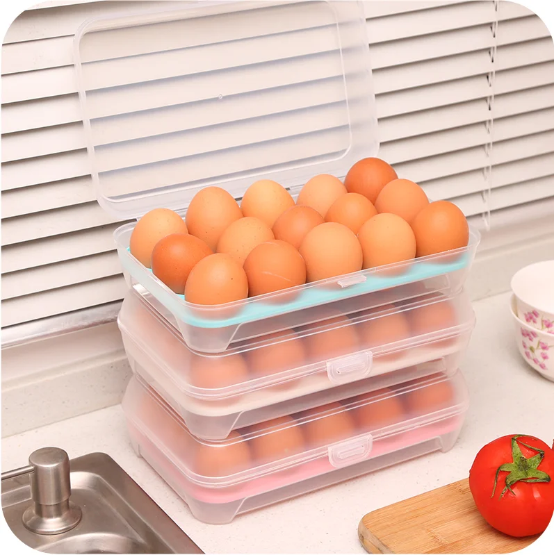 15 Grid Eggs Storage Box Clear Food Storage Containers Refrigerator Case Food Preservation Plastic Boxes