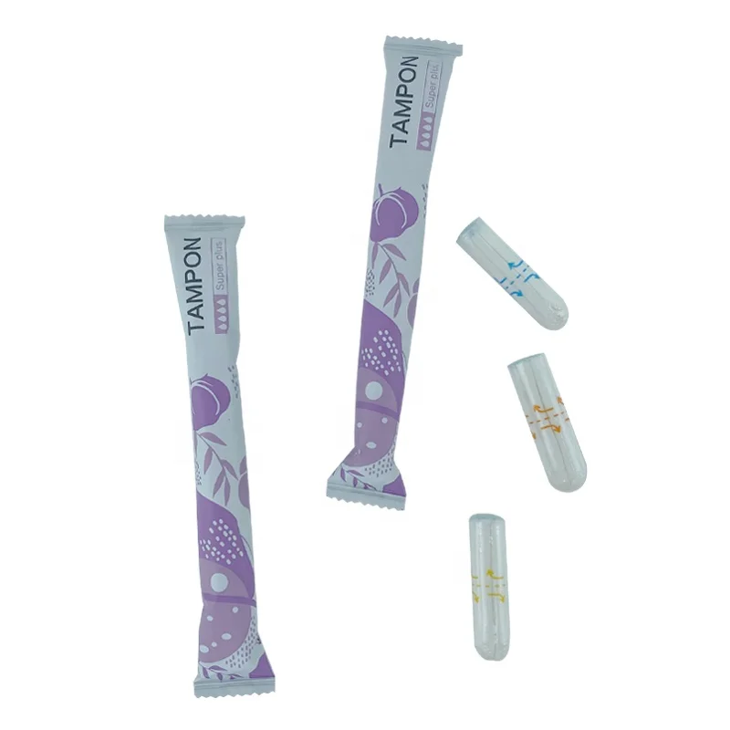 Professional Custom High Quality Disposable Soft Natural Cotton Women Tampons With Plastic Applicator