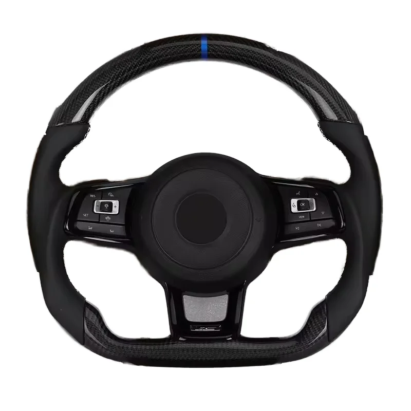 Volkswagen Golf R Passat CC MK7 GTI Half Leather Carbon Fiber R Line Steering Wheel Piano Black Trim M4 M5 X6 X5 M2 X3 M6 X4