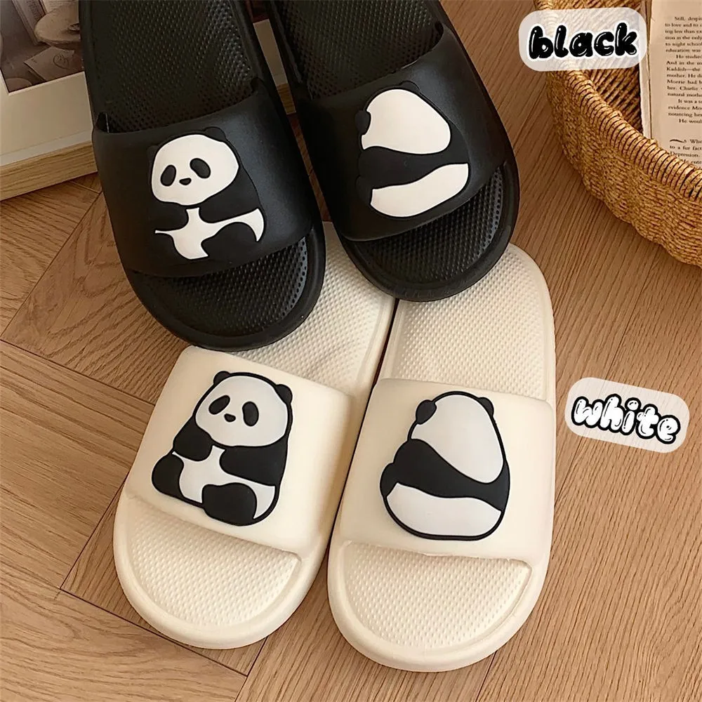 RTS Panda Pattern Smooth Summer Animal Cloud Foot Message Women Home Eva Slides Slippers Slip Sandals For Women