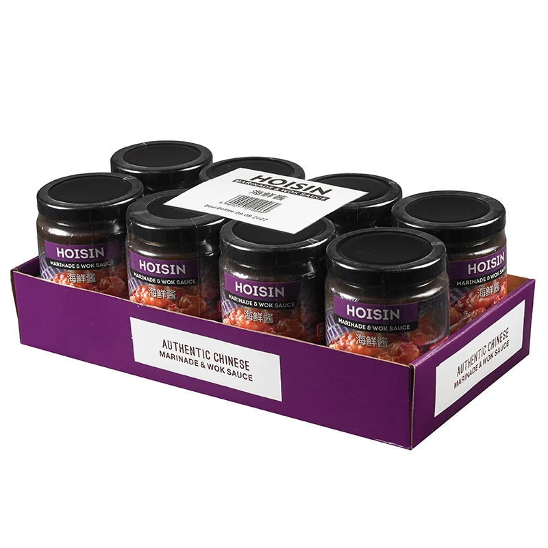 Hot selling condiments halal 260g glass sauce bottle hoisin sauce