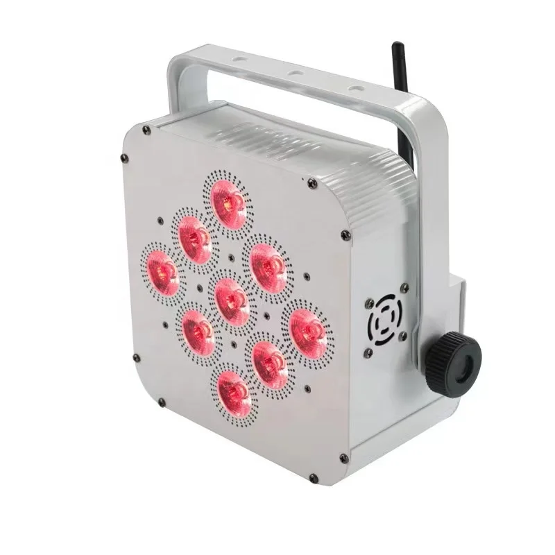 High Quality Wedding Party Wifi Par Led 9x18w Rgbwa Uv 6in1 Wireless Remote Battery Powered Uplights