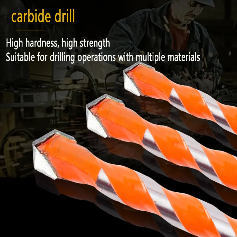Handle Triangular-Multifunctional Spiral Flute Glass Tile Drill Bits Ceramic Glass Ultimate Punching Hole Working Sets