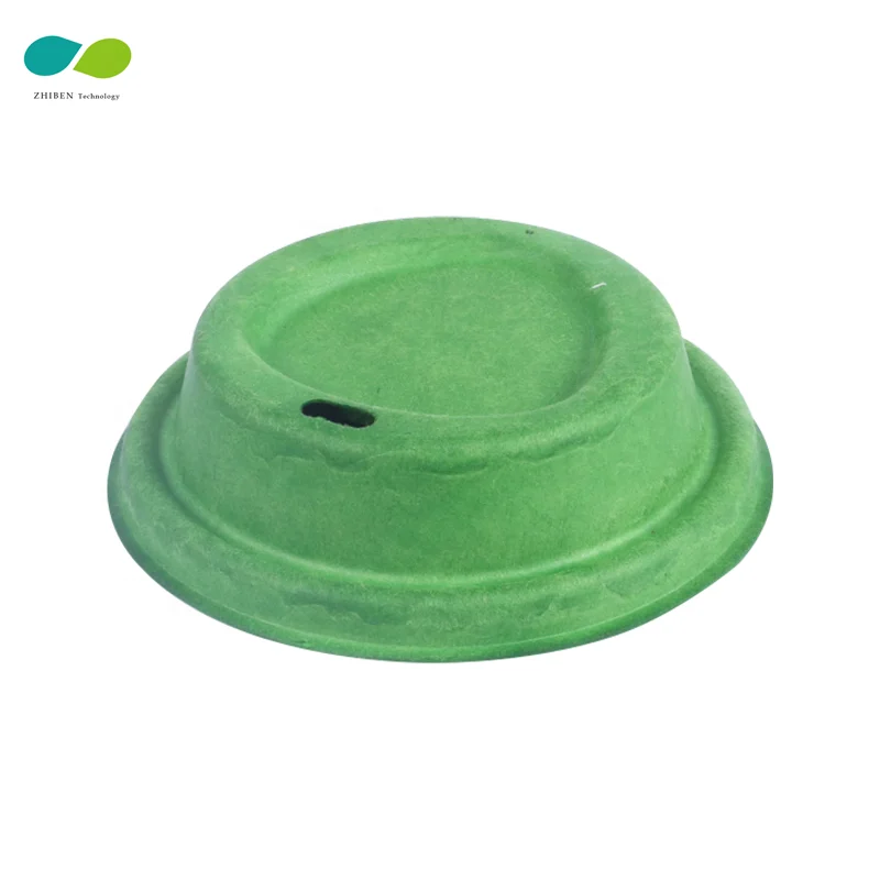 Custom size and color bagasse cup lid disposable eco-friendly sugarcane coffee cup cover OEM wholesale