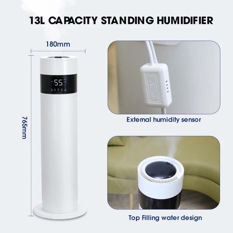 New Household air Standing Floor Ultrasonic Humidifier 12L Smart Humificador
