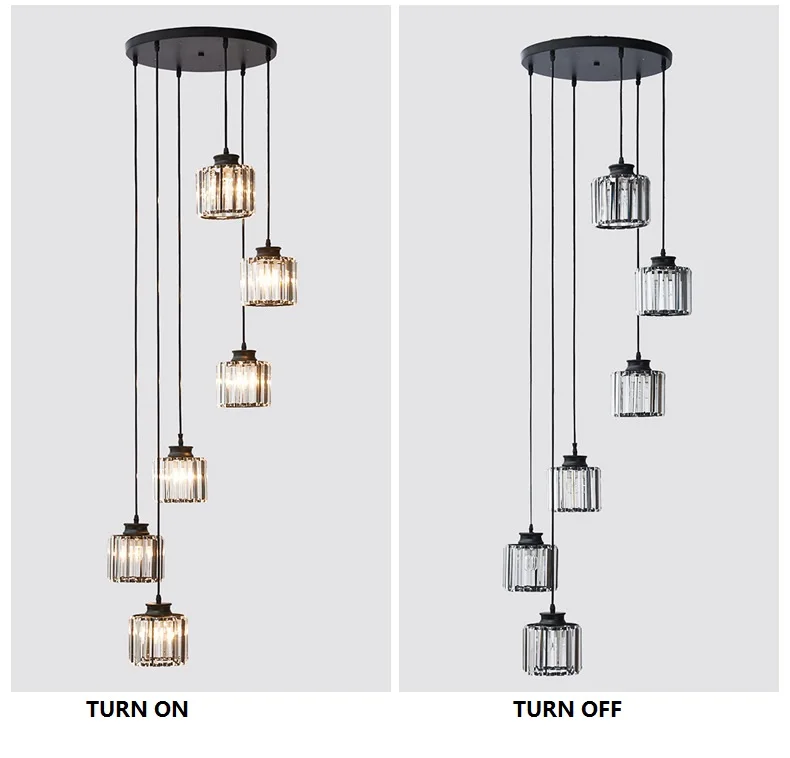 New Arrival Staircase Chandelier  Nordic lamps Modern Crystal Pendant Lamp