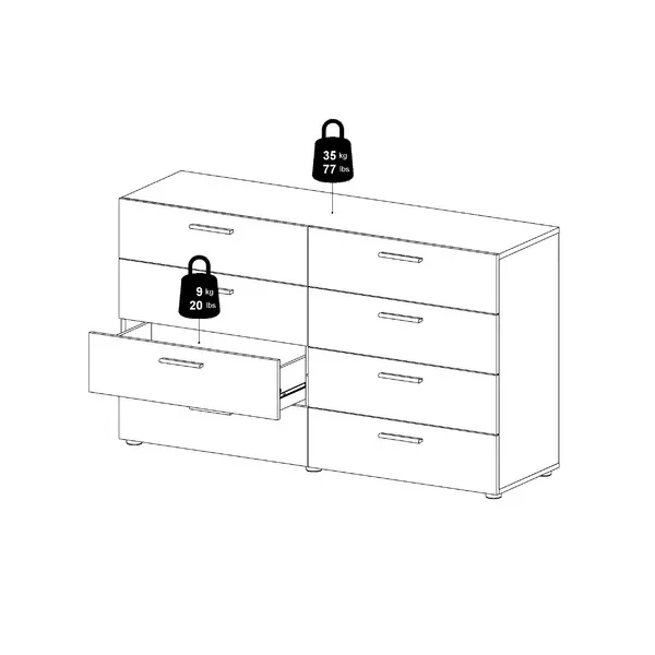 USA modern bedroom furniture popular white color storage 3/4/5/6/8/9 drawers chest of drawer dressers  of  cabinet manufacturer