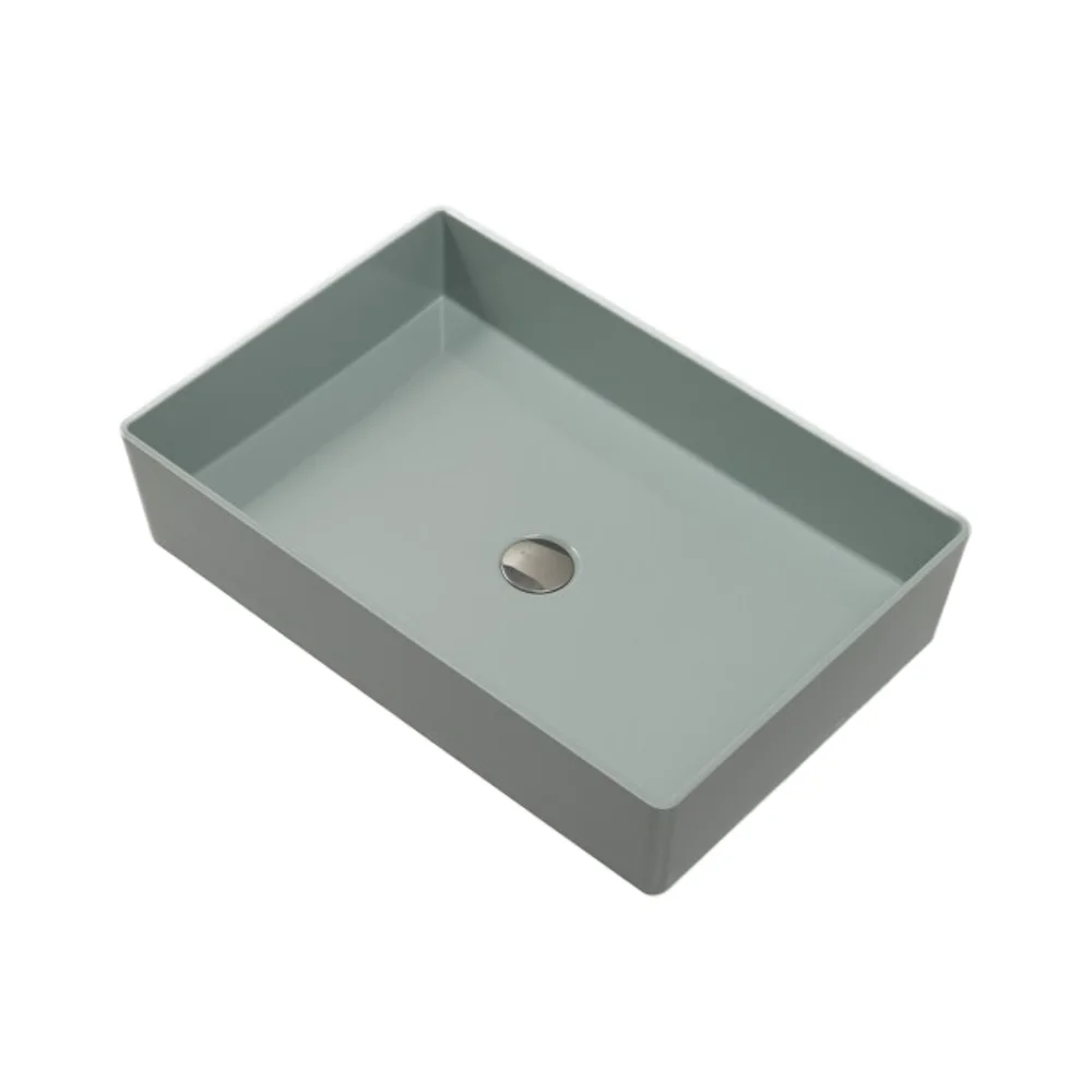 Custom Modern Square Bathroom Sink Thin-Rimmed Quartz Stone Art Wash Basin with Drain Multi-Color Multi-Targeted