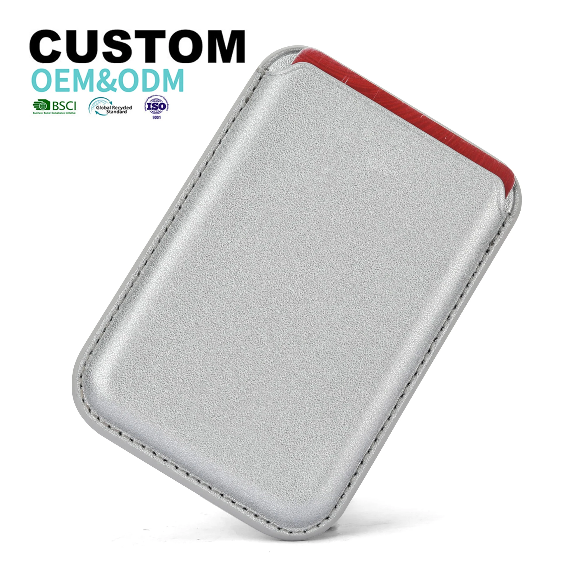 New Design Magnet Phone Card Case Wallet RFID Blocking Minimalist Slim Leather Magnetic Credit Card Holder Wallet