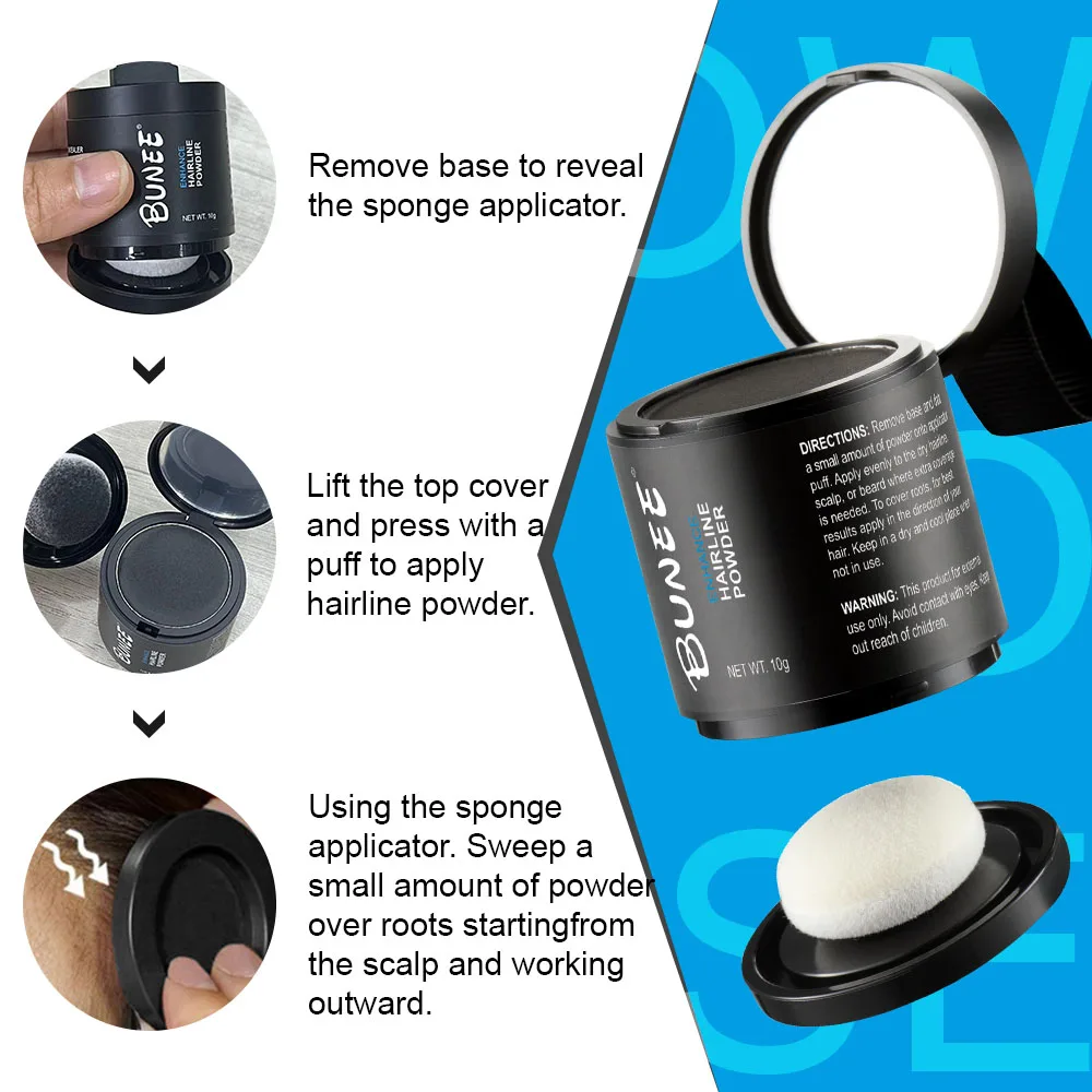 OEM Hairline Shadow Powder Instant Cover Hair Root up Hair Loss Concealer Private Label With Mirror And Puff For Thinning Hair