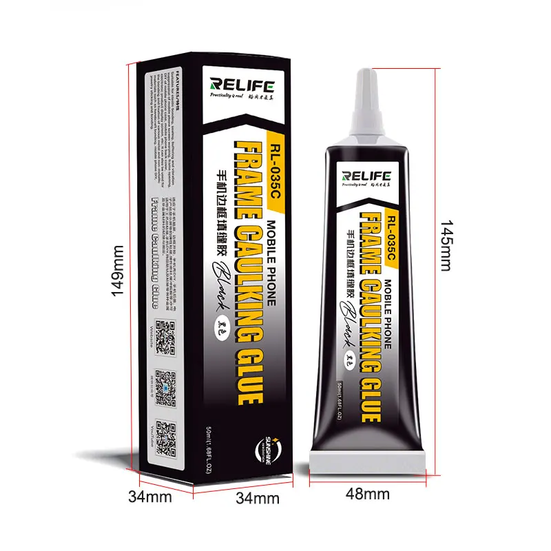RELIFE RL-035C Mobile phone frame caulking glue Black or Transparent Glue For Mobile Phone Repair Tools