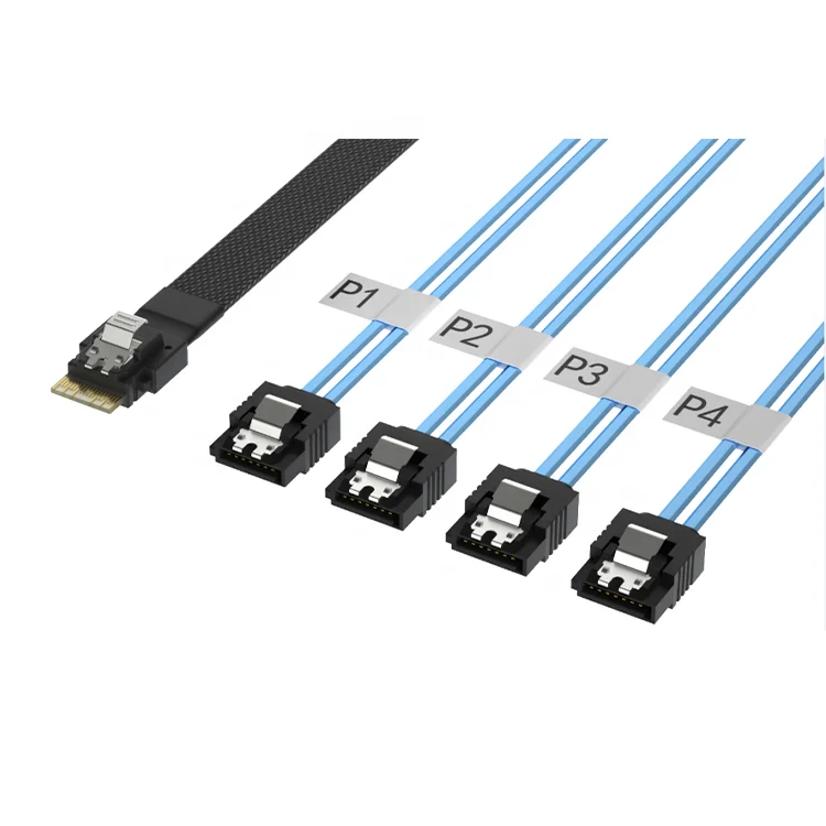 PCI-E Slimline SAS SFF-8654 8I to 8X SATA Straight Server Hard Drive Conversion Cable