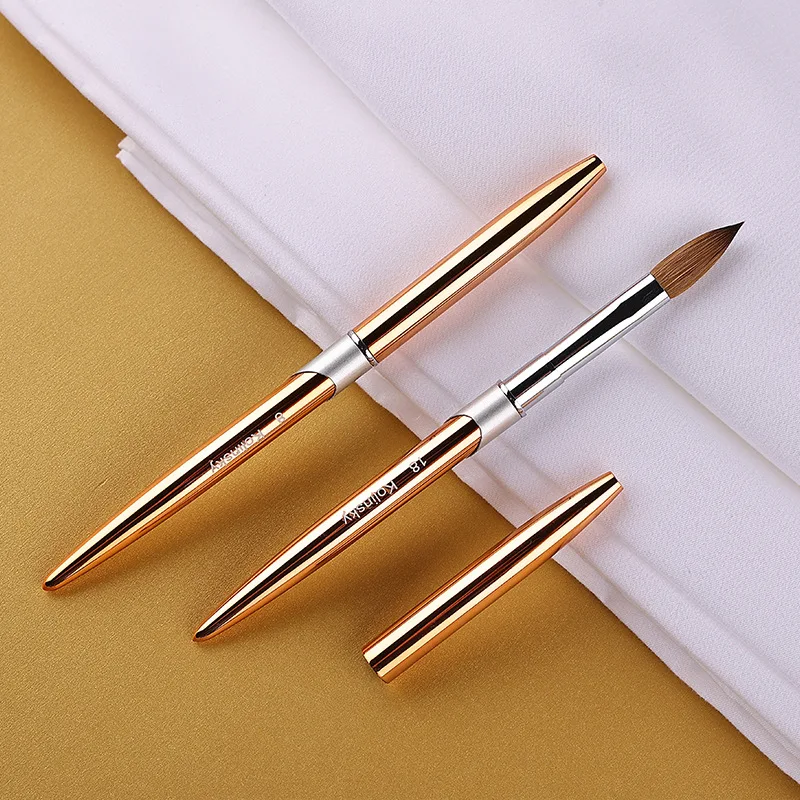 OEM 2 4 6 8 10 14 16 18 Kolinsky пользовательская акриловая круглая кисть для ногтей Размер 12