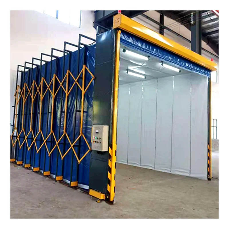 Coloreeze Retractable paint booth for spray paint on large workpieces painting booth