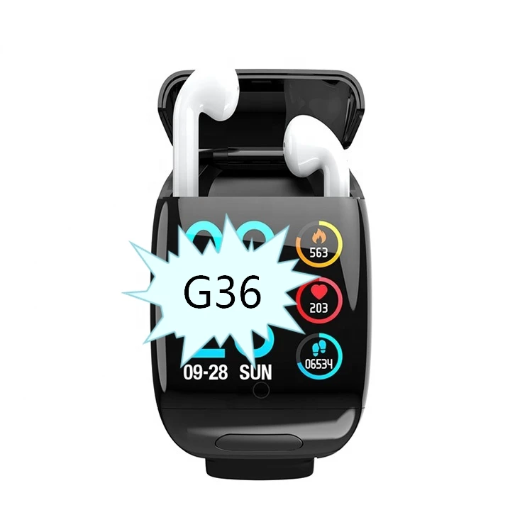 2 в 1 Смарт-Браслет Беспроводная BT гарнитура Combo G36 для бега музыка браслет наушники артериального давления фитнес-трекер