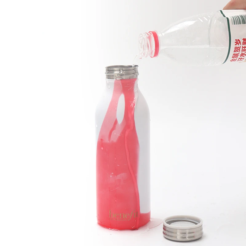 Новый дизайн, Спортивная бутылка с одной стенкой из силикона и нержавеющей стали, меняющая цвет