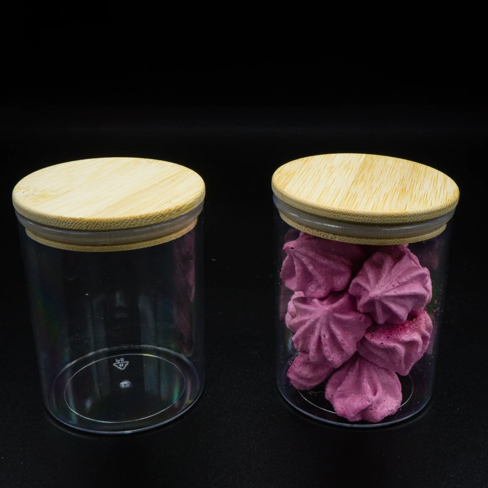 Manufacture custom logo large lunch box bins wooden topper bamboo lid for glass food or cream jar for candle seed