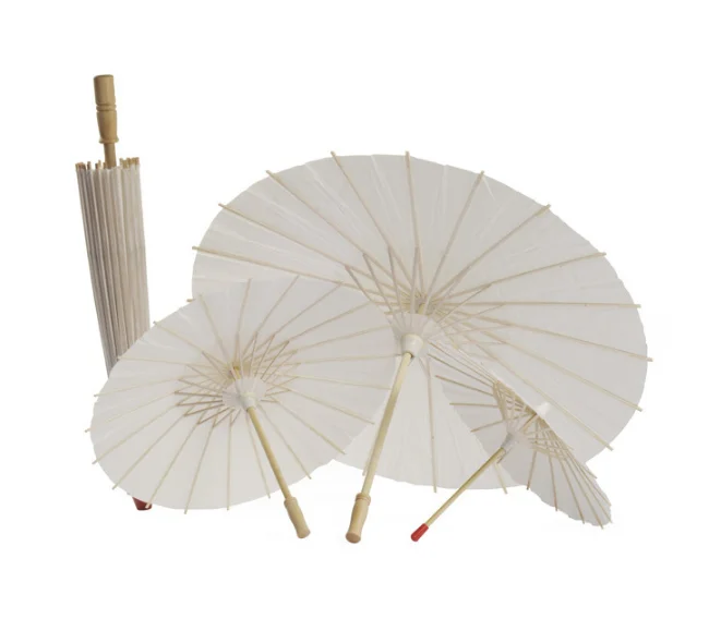 paper parasols White  Paper Umbrella 23.6' Paper Parasol Umbrella DIY Decorative Chinese Japanese Umbrella for wedding Props