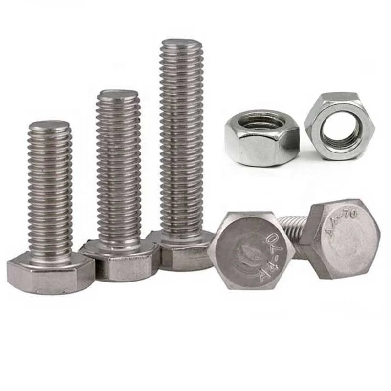 High Quality Fastener Hardware Grade 8.8 Stainless Steel Carbon Steel DIN931 DIN933 Hex Head Nut and Bolt