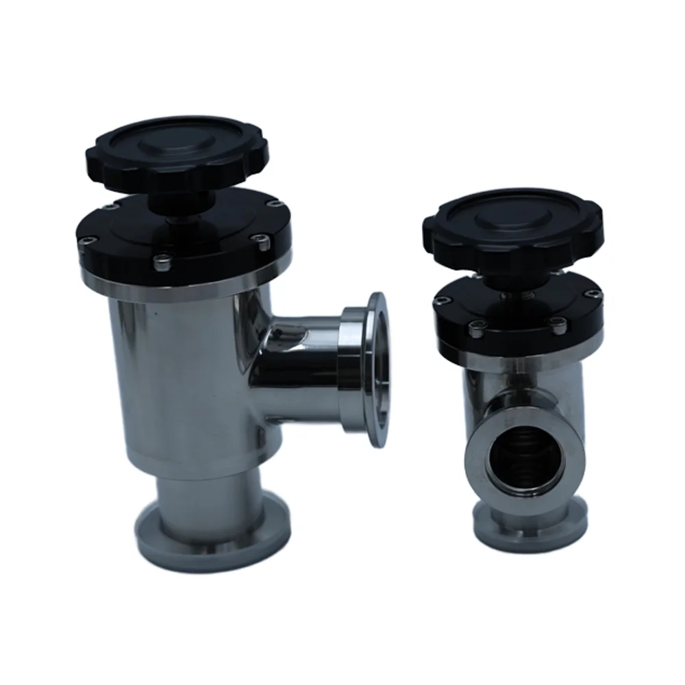 Поверхностные полированные KF40-KF50 OEM ODM OBM из нержавеющей стали, ручные Угловые Клапаны HV KF/ISO фланцы