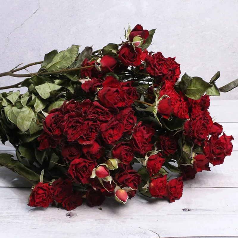 Natural dried rose dry flowers long life roses bouquet with stem
