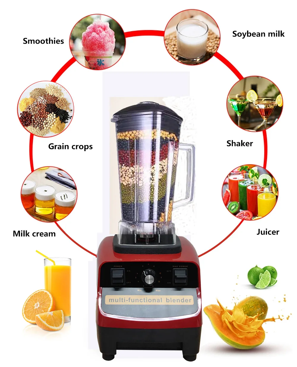 Household professional blender high speed blender commercial Mixer Blender Machine smoothie processor