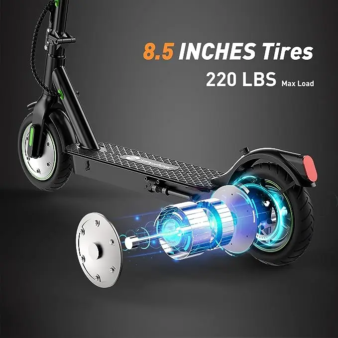 S9 Pro Electric Scooter 18 Miles Long Range and 15-18 MPH Portable Folding Commuting E-Scooter for Adults, Dual Brakes & App Sup