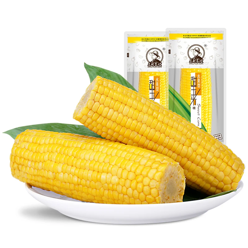 Non-GMO sweet corn in vacuum package