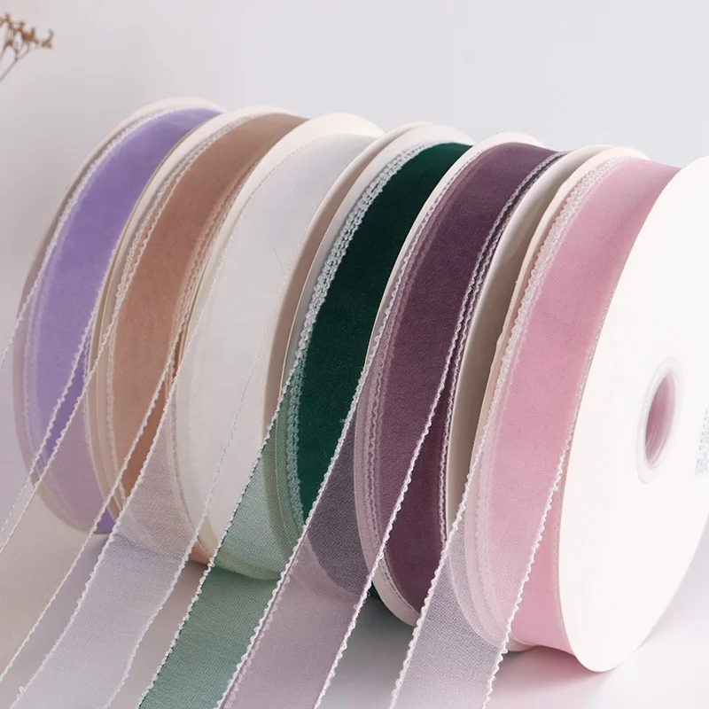 Wholesale Customized 25mm Flowers Packaging Sari Silk Ribbon Organza Yarn Ribbons For Wrapping Packaging Straw Hat