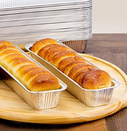 Custom Logo Hot Sale 6a tin foil pan disposable aluminum tray food aluminum foil container loaf foil trays/pan with lids