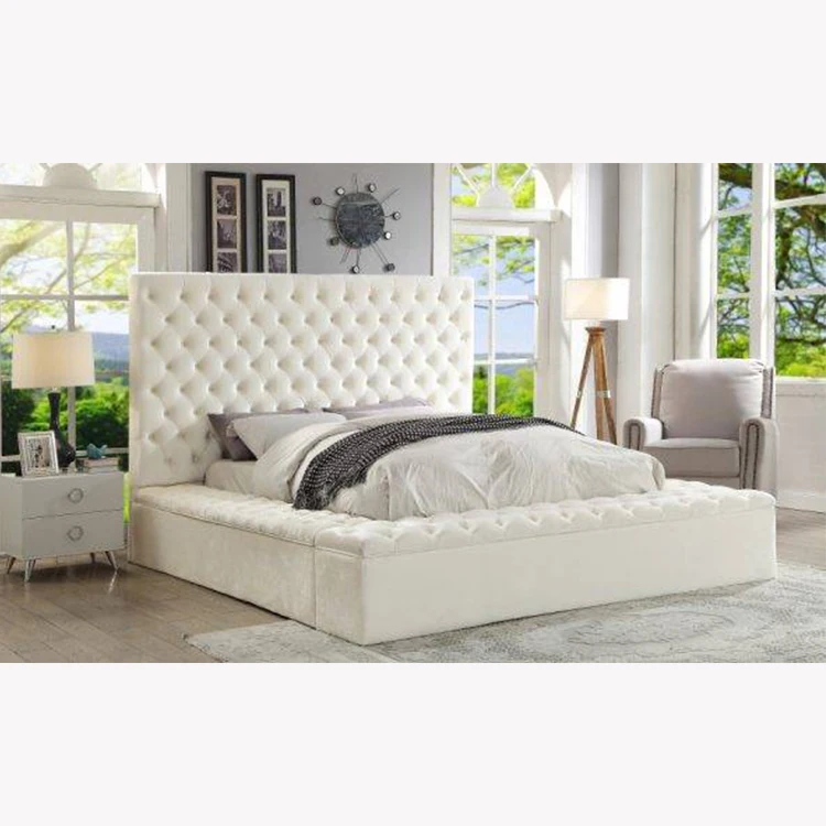 Space Saving Leather Fabric Beds Wooden Comforter California Storage King Bed