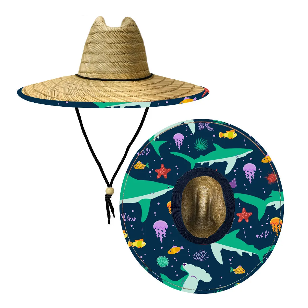 2023 Wholesale New Spring Summer Designer Unisex Sun Wide Brim miami beach lifeguard natural straw hats