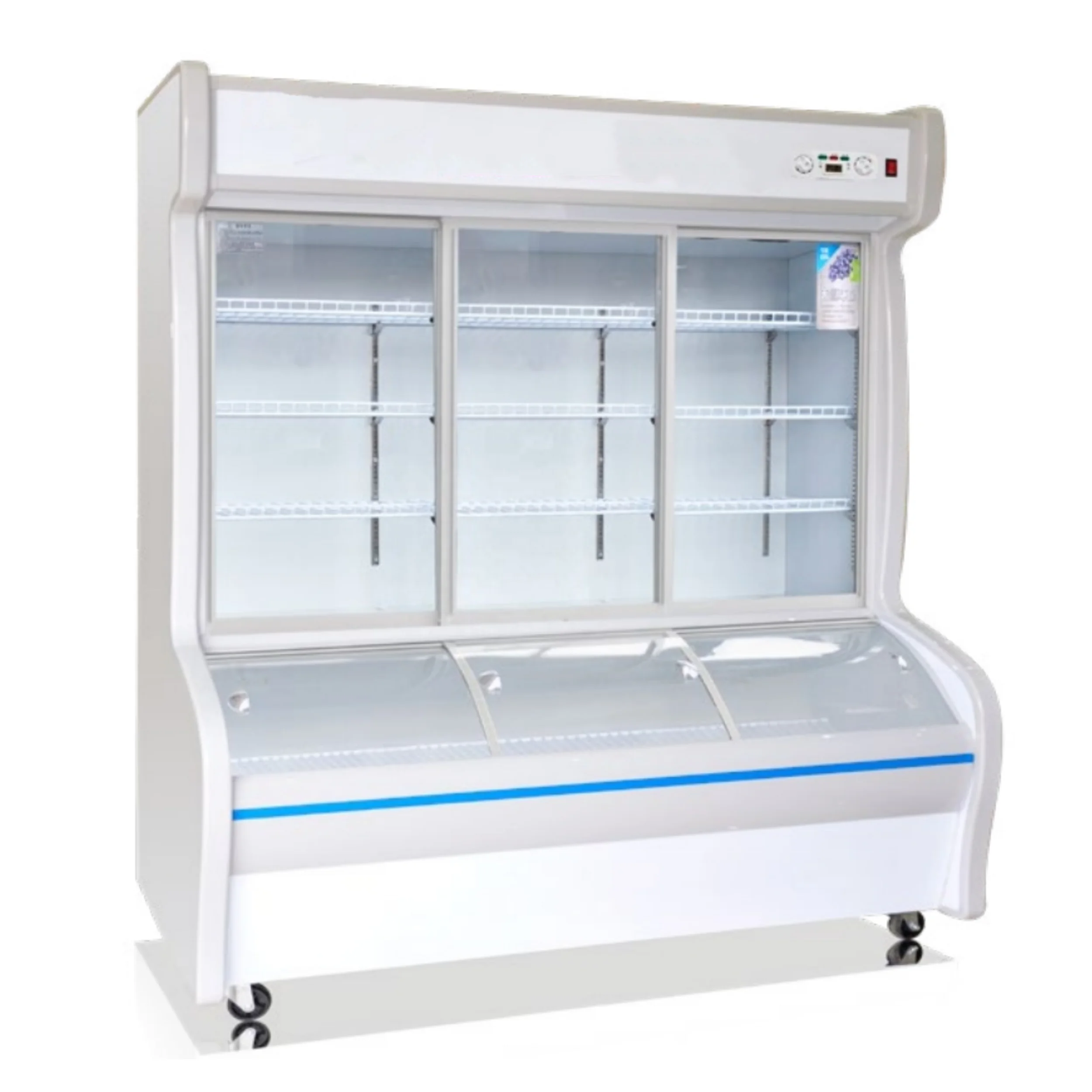 Combined Chiller 3 Glass Door Refrigeration Equipment Freezer commercial refrigerators and freezers