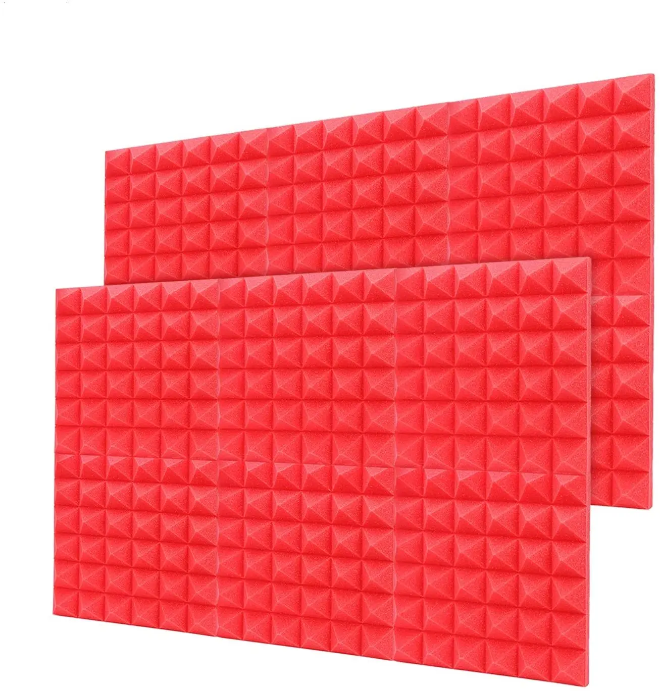 BOSTOP 12*12*2inch custom soundproof foam Red Color pyramidal sound absorbing panels music studio fire retardant foam