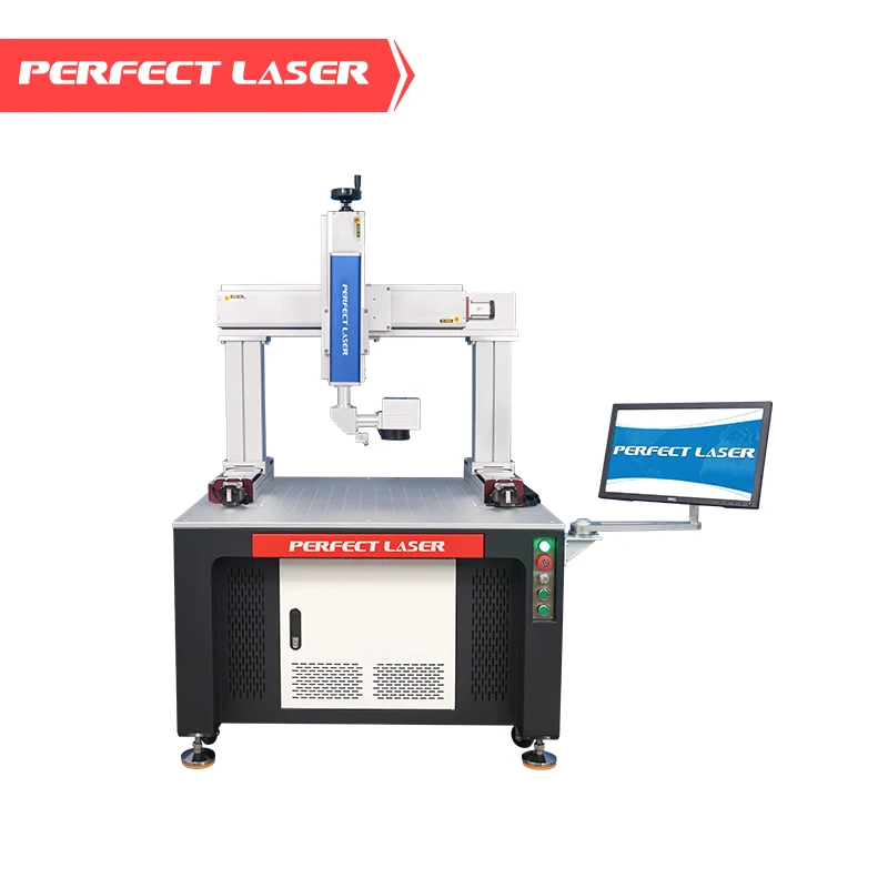 Perfect Laser Large Size Seamless Split Type 30W 50W Raycus Metal Fiber Laser Marking Etching Machine For Stainless Steel Tags