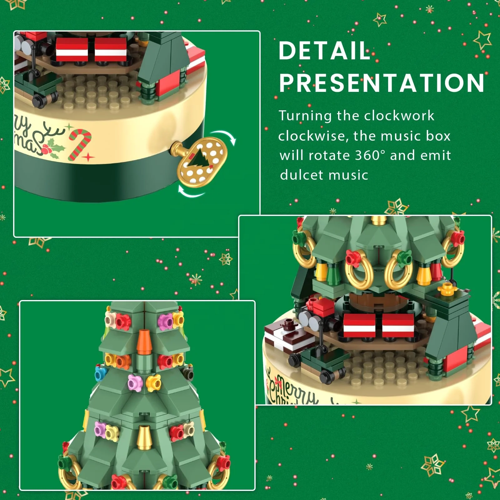 building blocks cartoon mini bricks building blocks christmas tree building blocks music box