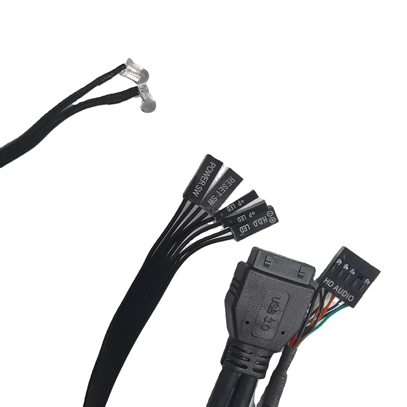 Computer Case Front Panel Mounted Cable Power Switch Dual USB 3.0 PCB Mainboard Circuit Board Audio Interface Wire