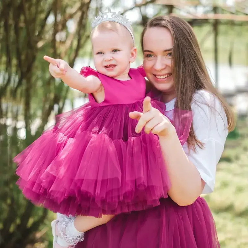 wholesale kids Infant girls solid color Princess Birthday Dresses sleeveless tulle party dress girls birthday dresses