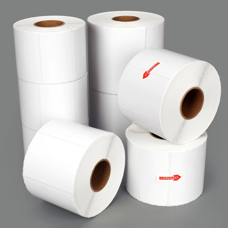 Custom Cheap Barcode Synthetic Label Sticker Waterproof Tear Resistant Portable Thermal Label Sticker Printable Label Paper Roll