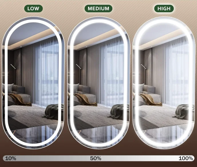 Beauty Professional Full Length Led Mirror Salon Furniture Wall Ounted Smart Salon Mirror