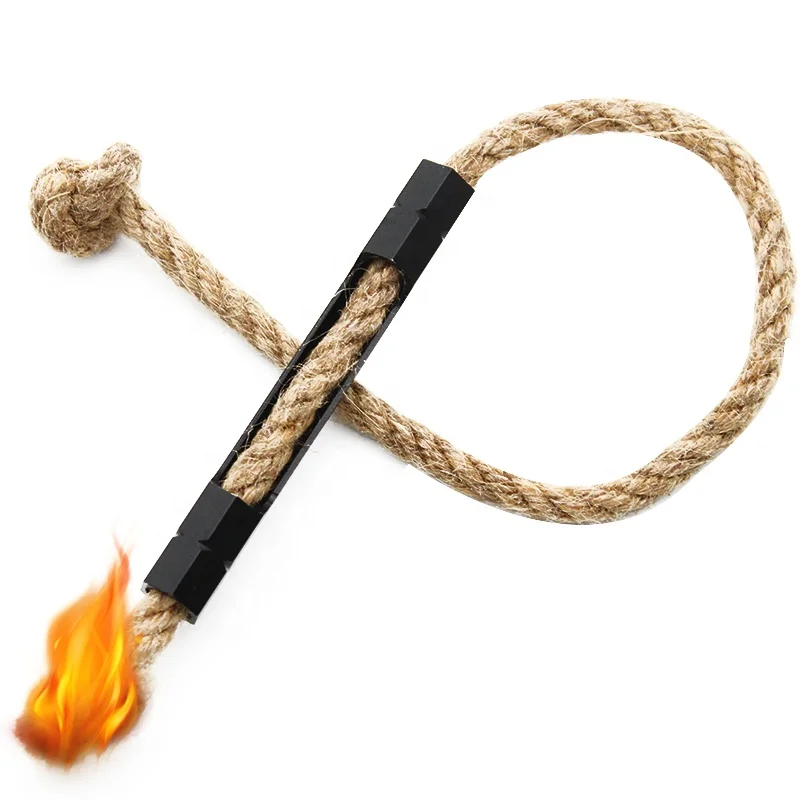 Waterproof Survival Tool Hexa Tube Paraffin Wax Infused Hemp Thumb-Control Tinder EDC Fire Starter Rope