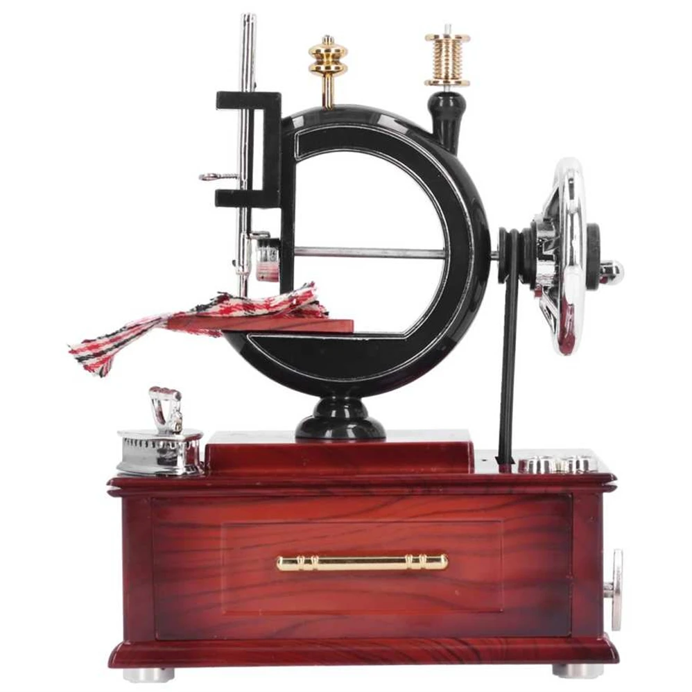 Music Box Sewing Machine Music Box European Crafts Retro Sewing Clockwork Home Crafts Decoration Creative Birthday Gift