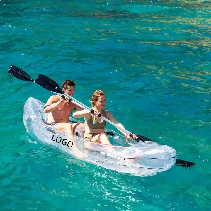 Paros Innovagoods 10ft Vicking New Design Sit Top Fishing Kayak 2 Places Inflatable Transparent Kayak Accessories Rowing Boats