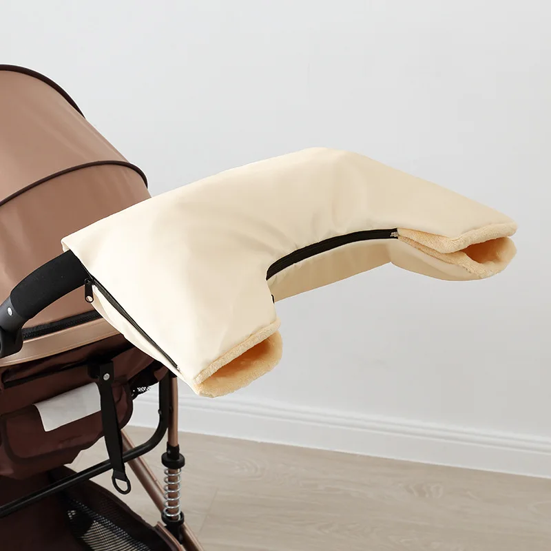 Baby Stroller Warm Gloves Armrest Cover Winter Baby Stroller Outdoor Wind Cold Protection Thickened Waterproof Anti-freeze Cover