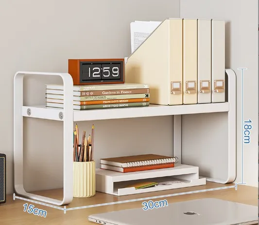 New Design Steel Table Bookshelf Desk Storage Small Shelf Student Dormitory Cosmetics Finishing Rack Desktop Storage Rack