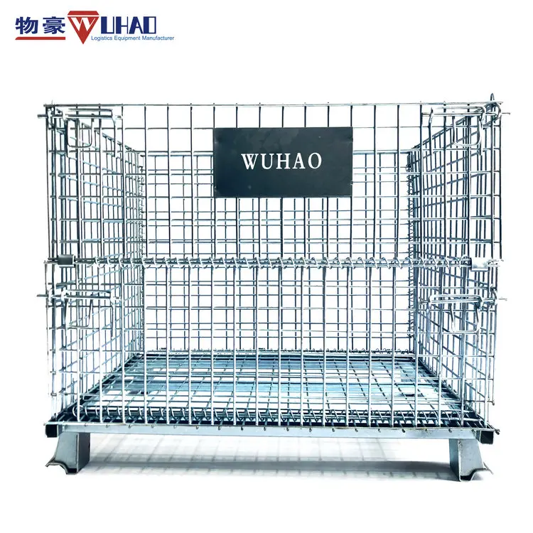Wire Mesh Cage Type and Heavy Duty Scale storage boxes & bins,Stackable Steel Industrial Storage Pallet Cage