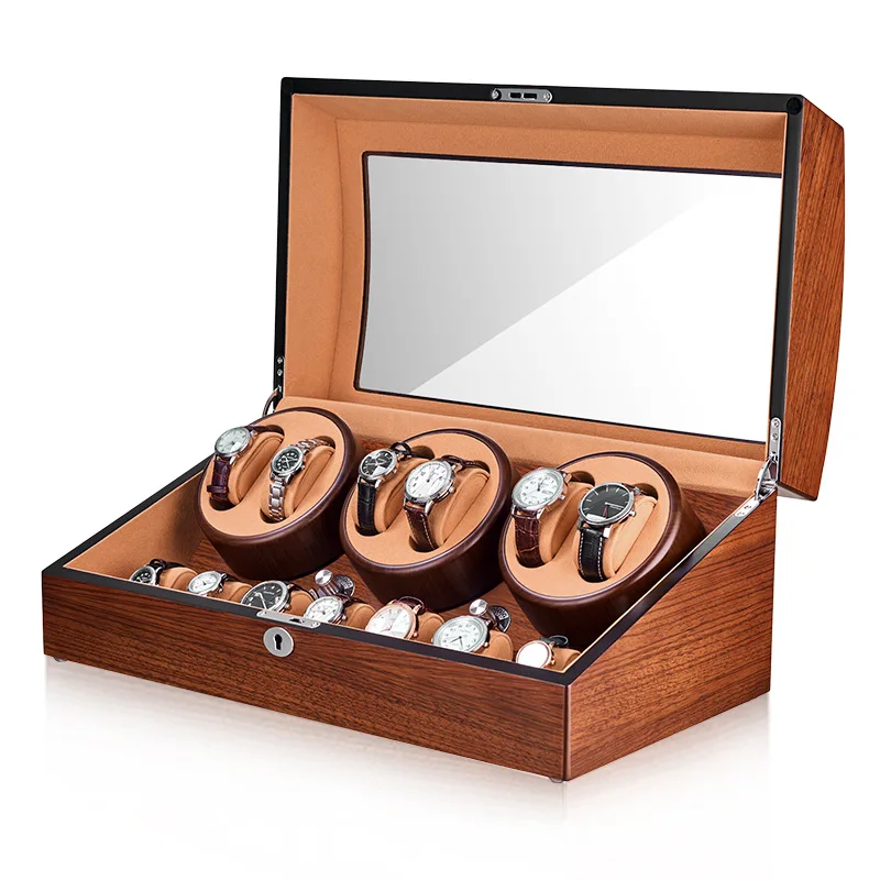 Custom Luxury Premium 13 Slots Watch Winder Box for Automatic Watches with Lock Led 5 Rotation Modes Wood Watch Winder
