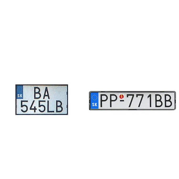 License Plates of Slovakia Custom Embossed Blank Sublimation Car Aluminum License Plates