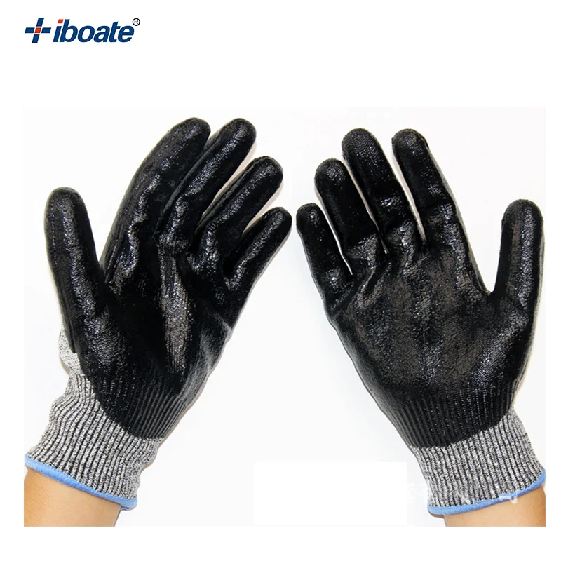 High Grip Anti-Slip Work Gloves level 5 Cut-Resistant Rubber Gloves Nitrile Coated  Safety Gloves