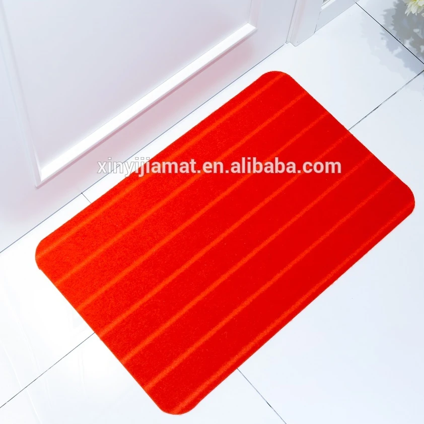 New arrival super anti-slip TPR backed plain velour kitchen mat